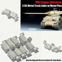 1/35 M51 Super Sherman/M4A3E8 Medium Tank Lead-tin Alloy Track Links+Metal Pins