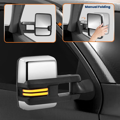 Switchback Chrome Power Heated Towing Mirrors Compatible for 2007-2013 Chevy Sil