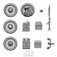 SOL Resin Factory 1/35 KS600 Motorcycle and Sidecar Upgrade Parts Set for Tamiya