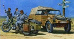 MIB Fujimi 1/76 Kubelwagen and BMW R75 Motorcycle with sidecar
