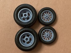 1/24 Scale:17/15-inch “Torq Thrust and ET Gasser 12 spoke” Wheels W/Drag Slicks