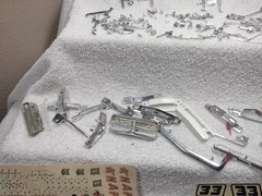 AMT Kitbash 1/25 1960s Model Car Junkyard Parts Lot Chrome Wheels Motor Bumpers