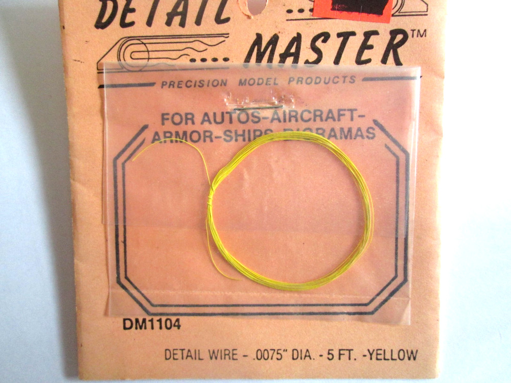 Detail Master model car part #DM 1104 – 0075 Diameter detail wire-5 feet-YELLOW