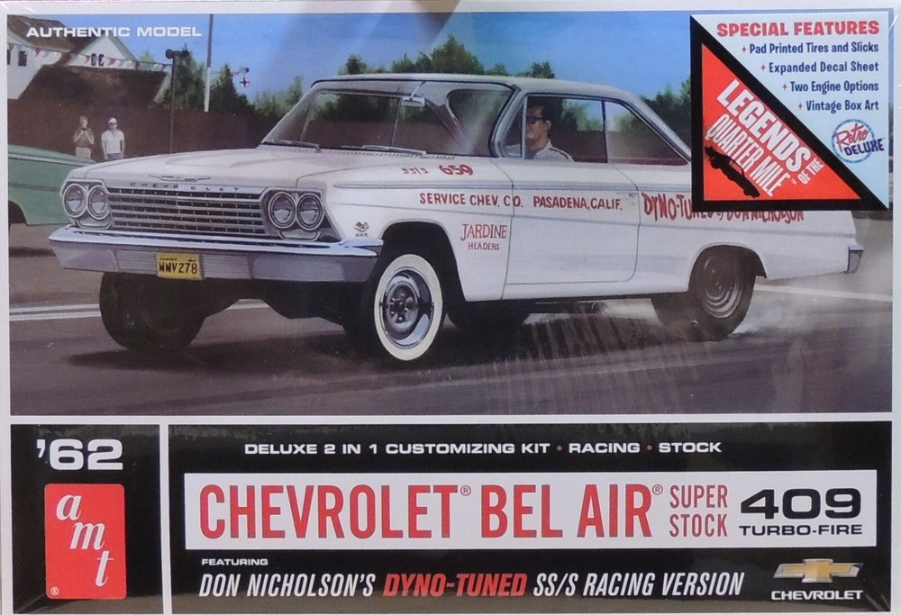 DYNO DON 1962 CHEVROLET BEL AIR SS DRAG CAR AMT 1:25 SCALE PLASTIC MODEL CAR KIT