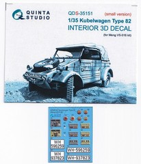QDS-35151 Quinta Studio 1:35 Kubelwagen Type 82 Interior 3D Decal – Meng VS-016