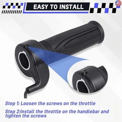 Full Twist Throttle Grip for Electric Bike 12V–72V, 3-Pin Waterproof Universal E