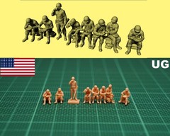 1/144 WWII USA Soldiers eating & drinking (fine detail) Resin kit (#USA375G)