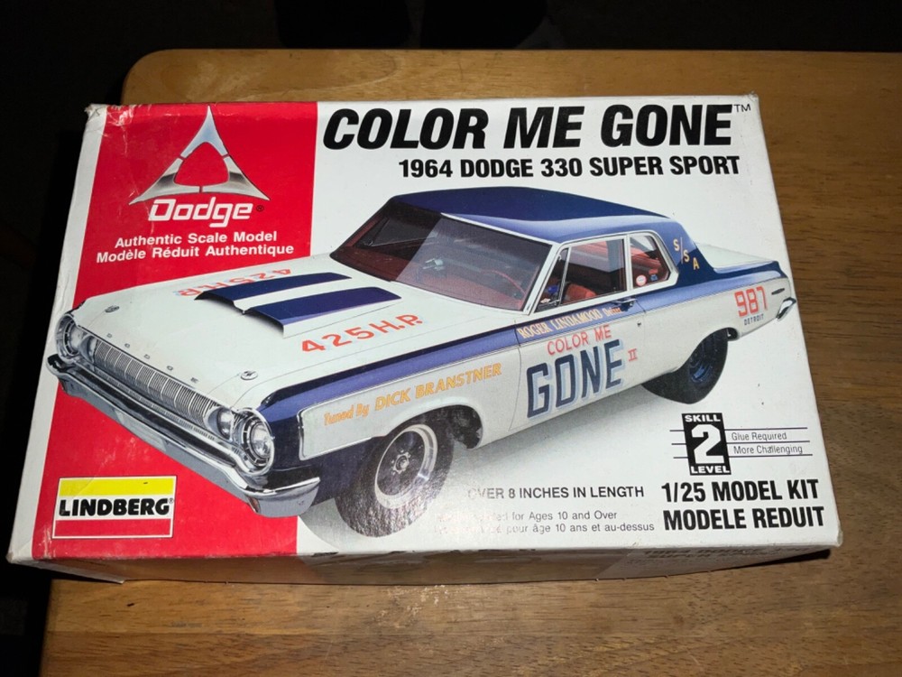 Lindberg ‘Color Me Gone’ 1964 Dodge 330 Super Sport 1:25 Level 2 Model Kit