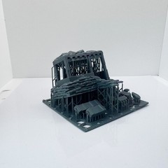 1/72 Scenic Terrain Military Bunker Scene Including Sandbags Buildings Crates