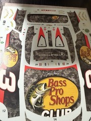 Salvinos JR Models DECALS NASCAR Camaro Bass Pro Shop 1/24