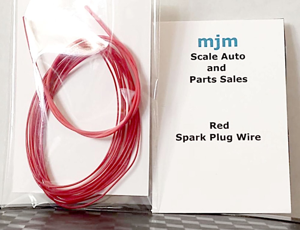 6 Feet Red Spark Plug Wire 1/24 1/25 Scale Models With Red Boot Material