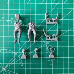 1/35 Scale Die-Cast Resin Figure Model Kit US Military Truck Crew 2 Figures U…