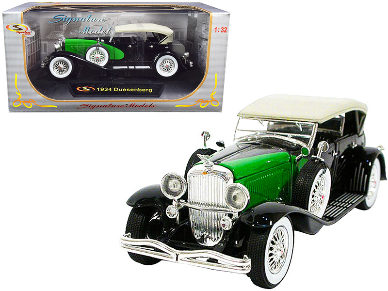 Signature Models 32310BK 1934 Duesenberg Black and Green 1/32 Diecast Model Car