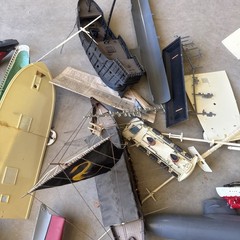 Large Group Lot Vintage Model Models Ship Ships Boat Boats Junk Yard Junkyard