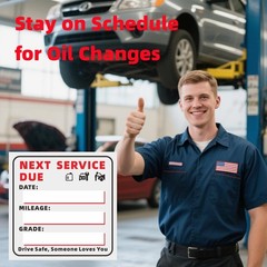 140 PCS Oil Change Stickers Static Cling, 2×2 Inches Oil Change Reminder Sticker