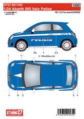 [ STUDIO 27 Decal ] 1/24 Fiat Abarth 500 Italy Police for Fujimi from JP 4012