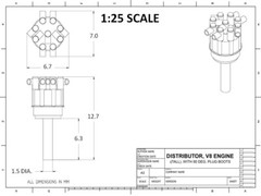 2 off, 3D Print, Model Car Distributor, Tall, V8, 90 Deg. Boots, Various Scales