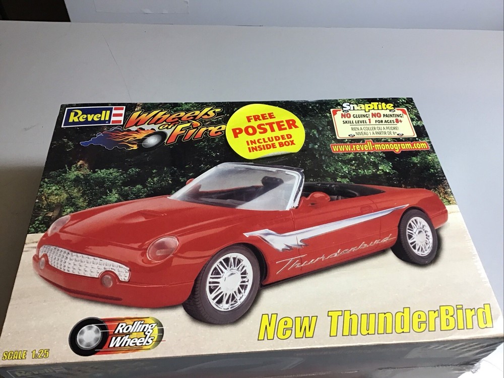 Revell Snaptite Wheels of Fire RED 2003 FORD THUNDERBIRD 1/25 SEALED MODEL KIT
