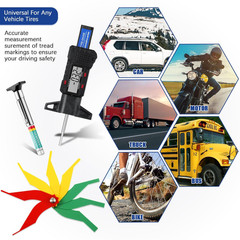 3 Pieces Tire Tread Depth Gauge Tool Digital Tread Depth Gauge Brake Lining Thic