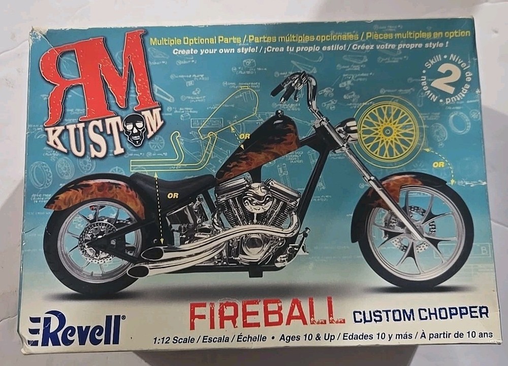 Revell RM Kustom Fireball Custom Chopper 1/12 Model Kit Sealed 85-7319