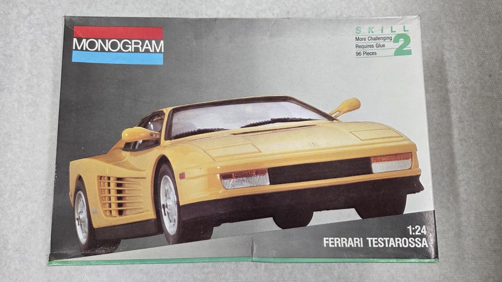 Monogram Exotic Car Series Ferrari Testarossa Model Kit Partially Assembled