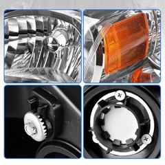 Headlight Assembly Compatible with 05 OE – Chrome/Amber/Clear Fit 05-10 Cobalt