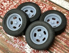 1/24 Scale: 15-inch “Five Slot Mags” Resin model car wheels/tires, 1/25