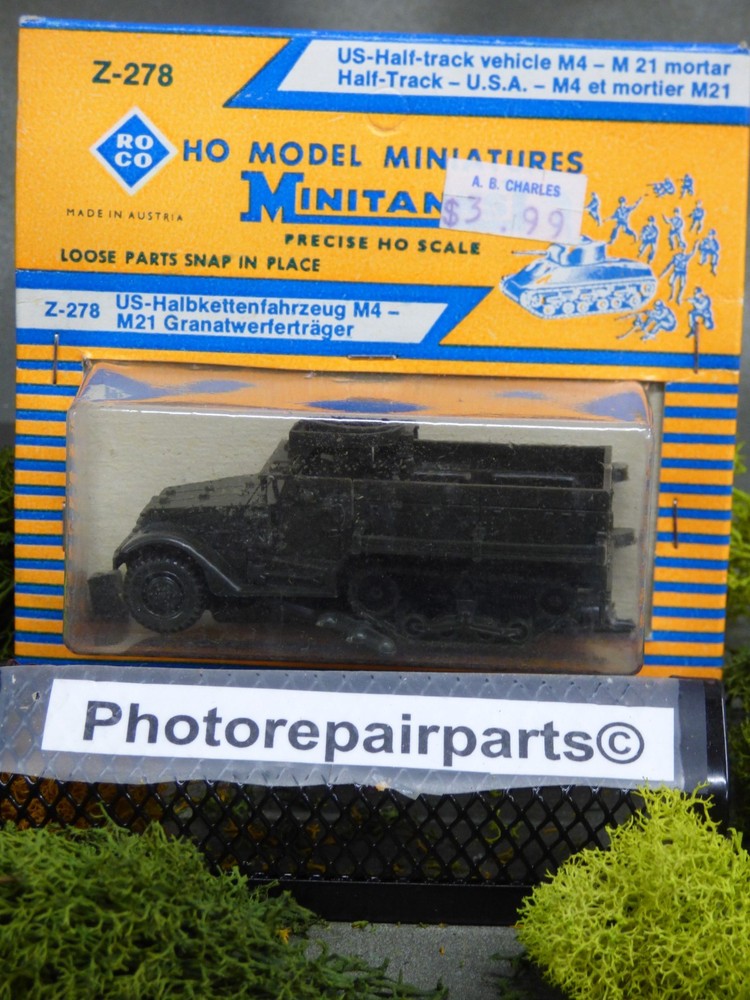 Roco Minitanks New WWII US M-3 Halftrack W/50 Cal MG Lot#7402©