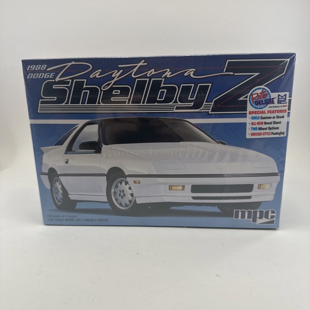 MPC 1988 Dodge Daytona Shelby Z 2 in 1 Model Kit 1/25 Scale Molded in White New