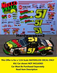 NASCAR DECAL #51 MELLO YELLO 1990 CHEVROLET LUMINA COLE TRICKLE- DAYS OF THUNDER