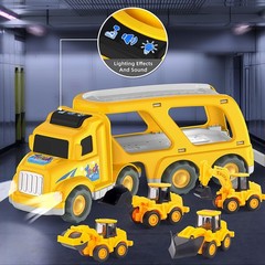 Veslier Construction Truck Toys for Boys 13.78 x 5.71 x 4.33 inches, Yellow