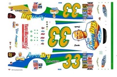 #33 Tony Stewart Mr. Clean Chevy 2005 1/24th – 1/25th Scale Waterslide Decals