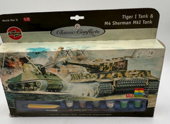 Airfix 03381 Classic Conflicts Tiger I & M4 Sherman Mk.I Tank 1/76 Model Kit Set