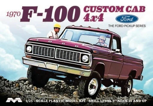 Moebius Models 1230 1:25 1970 Ford F100 Custom Cab 4×4 Pickup Truck NISB
