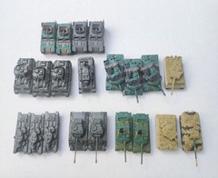 Lot Of 21 Choco Egg Mini Model Combat Tank WW2 US SU GE JP import Japan