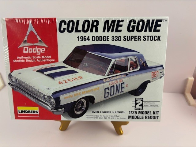 Vintage Lindberg “Color Me Gone” 1964 Dodge 330 Super Stock Model Kit sealed BX
