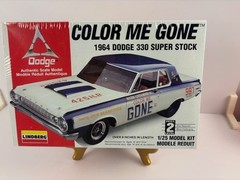 Vintage Lindberg “Color Me Gone” 1964 Dodge 330 Super Stock Model Kit sealed BX