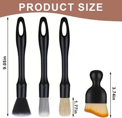 Car Detailing Brush Set, 4PCS Ultra Soft Detail Brushes for Interior & Exterior