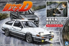 Aoshima 1/24 INITIAL D FUJIWARA TAKUMI AE86 TRUENO Project-D W/ Fugure Model Kit