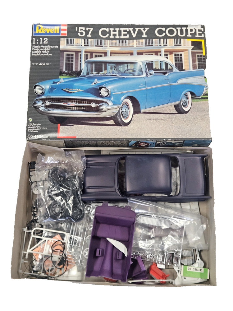 Revell ’57 Chevy Coupe 1:12 Scale Model Kit #07489 *Read Description* STARTED