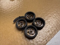 C5 C6 Corvette Chrome Wheels Skinny Tires 2000’s 1/25 Set LOOK