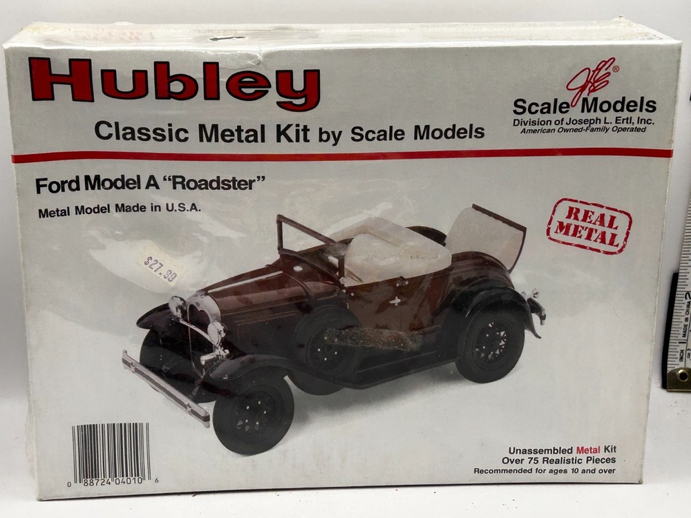 Hubley Classic Metal Kit Scale Models Ford Model A Roadster 1:20 New Sealed Usa