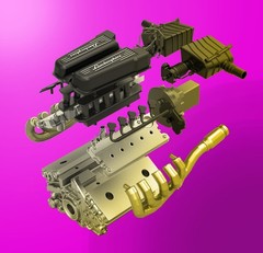 Lamborghini Huracan V10 engine / 3D 8 12 18 24 Tamiya Revell Monogram AMT IXO