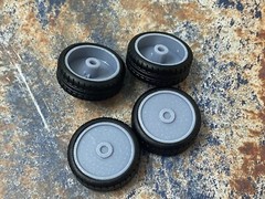 Resin 22 In. Modern Sombrero Style Wheels, W/One In. Whitewalls,1/24 1/25 Scale
