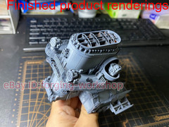 3D Printed 1/200/350 German Bismarck Battleship Chimney And Hangar Unpainted-