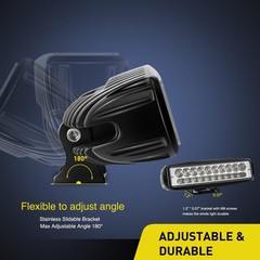 2PCS Led Pods 6 Inch 60W Spot Light Bar 3000LM Driving Fog off Road Lights 12V/2