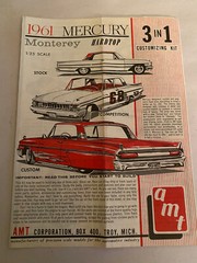 Vintage Annual AMT 1961 Mercury Monterey Ht. Model Kit Instructions Sheet