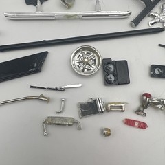 Junk Yard of Mixed scale Plastic Model Car Parts Tanks