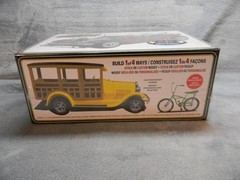 1/25 SCALE AMT 1929 FORD WOODY/PICKUP WHITE 4-IN-1 MODEL KIT W/BIKE-SEALED!