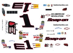 #1 John Andretti Snap-On Monte Carlo 2004 1/24th – 1/25th Scale Decals